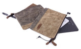 Gootium Waxed Canvas Zip Pouch Set - Zippered Makeup Bag Office Supply Folio Pencil Bag Multipurpose Organizer Accessories Holde