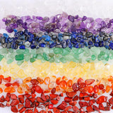 400pcs Natural Chip Stone Beads 7 Chakra Color 5-8mm Irregular Gemstones Healing Crystal Drilled DIY Loose Rocks Bead Crystal fo