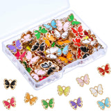 Hicarer 100 Pieces Colorful Butterfly Charms for Jewelry Making Alloy Pendant Jewelry Butterfly Charm for Necklaces Bracelets Ea