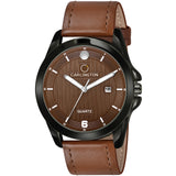 Carlington Analog Men'S Wrist Watch With Leather Strap - Ct 1040 Tan