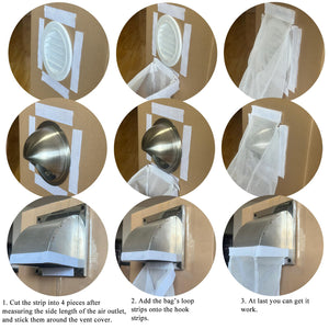 Lunpliran Dryer Vent Lint Bag Lint Traps Lint Dust Bag for Outdoor Indoor Dryer Vents Capturing Lint and Dust