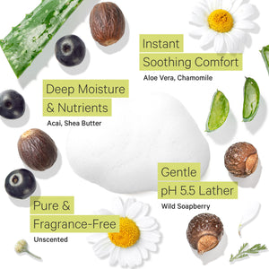 Tree to Tub Sensitive Skin Face Wash for Dry Skin - Fragrance Free Gentle Face Cleanser for Women & Men, Unscented Hydrating Foa