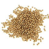 2mm Gold Stainless Steel Beads Bulk [280PCS] Gold Plated Round Metal Spacer Beads Bulk for Jewelry Making