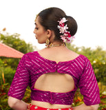 Pujia Mills Womens Fancy Readymade Georgette Half Sleeve Sequins Saree Blouse(Sequins Butti Rani_38)