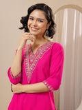 Libas Women'S Silk Blend Kurta Sets (Gs1117_Pink_L)