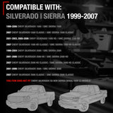 Tailgate Handle Latch w/Improved Bezel Trim with Rod Clips - Upgraded Metal Handle Compatible with 1999-2007 Chevy Silverado GMC