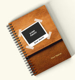 Brown Cloud Personalized Wiro Hard Bound Notebook/Diary With Personalised/Customized Message/Quote/Name/Photograph For Personal/