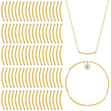 AUEAR, 100 Pack 2x25mm Long Tube Beads Plated Metal Curved Noodle Spacer Bead for DIY Bracelet Necklace Jewelry Making (Gold)