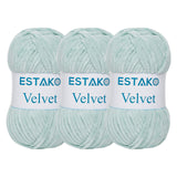 Estako Velvet (3- Skeins Pack) Chenille Blanket amigurumi Yarn for Crocheting and Knitting Super Bulky 3x100 gr (3x132 yds) (193