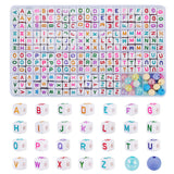 FASHEWELRY 264Pcs Acrylic Letter Beads Cube 10mm Square A-Z Alphabet Beads Loose Spacer Bead for Friendship Bracelets Necklaces 