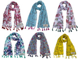 Fusfus WomenS Printed Chiffon Scarves And Stoles, Free Size(Multicolour, Fs1646) Pack Of 6 (Multicolor3)