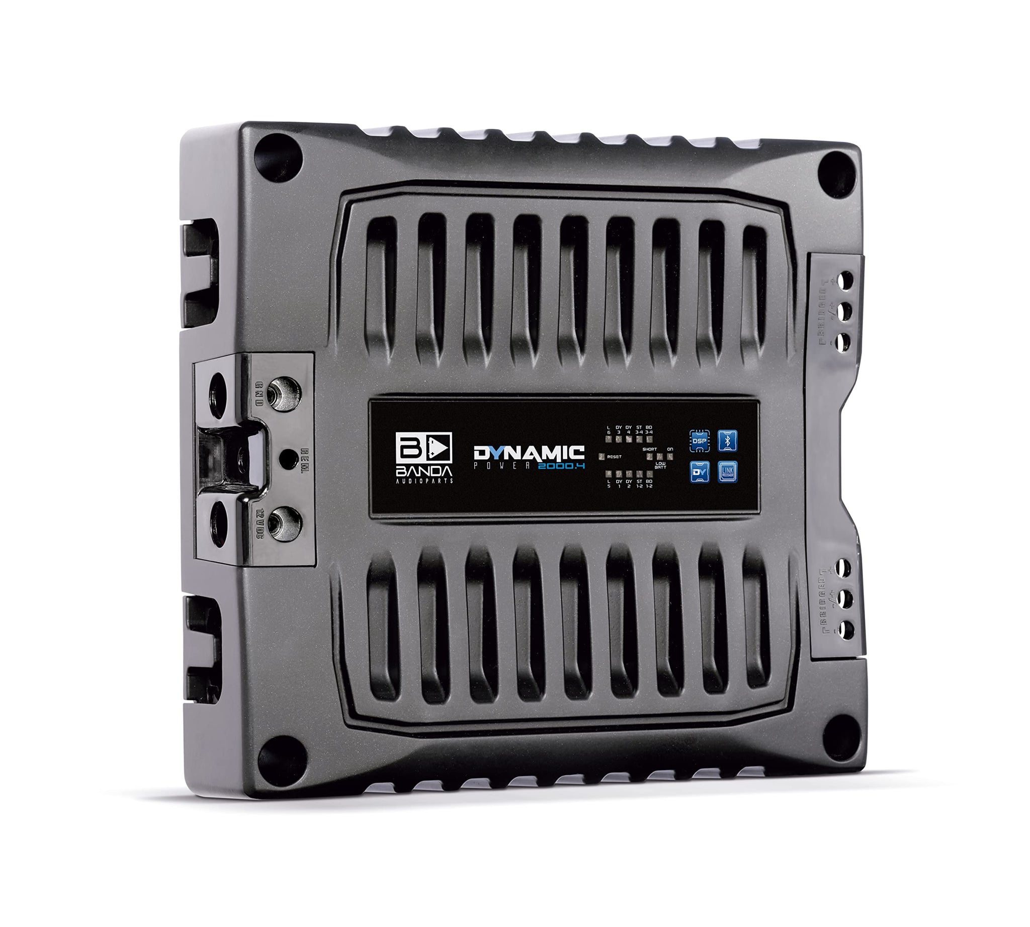 Android And Apple App Controllable Car Bluetooth Four Channel Audio Amplifier Black