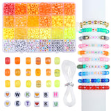 XIANNVXI 24Colours Yellow Pony Beads for Bracelet 720pcs Letter Yellow Pony Beaded for Jewelry Crafts Bracelet