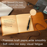 Hotcinfin Leather Bound Journal for Men/Women, Rustic Vintage Handmade Large Writing Notebook with 240 Kraft Lined Pages(5x7 inc