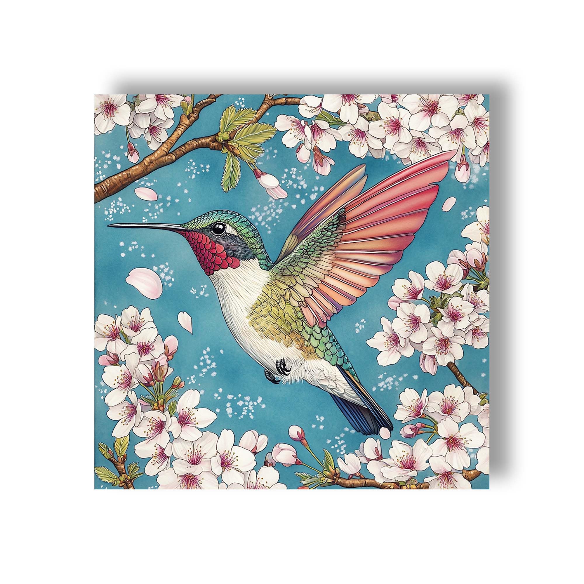 Wergund 5D DIY Diamond Art Flower, Diamond Art Kits for Adults Hummingbird, Diamond Painting Full Drill Crystal Rhinestone Embro