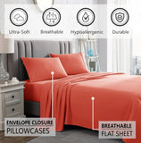 American Home Collection 3 Piece Twin XL Sheet Set - 16-Inch Deep Pocket - College Dorm Essentials - Ultra Soft Microfiber, Brea
