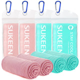 Sukeen [4 Pack Cooling Towel (40x12),Soft Microfiber Chilly Towel for Yoga,Sport,Running,Gym,Workout,Camping,Fitness,Workout & M
