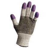 KLEENGUARD G60 Purple Nitrile Cut Resistant Gloves (97430), Size 7.0 (Small), Grey and Black with Purple Fingertips, Ambidextrou