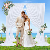 20x10ft White Backdrop Curtains for Parties - HAEFOO Photography Backdrops for Wedding, Birthday, Baby Shower Party Background D