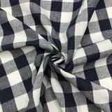 1 Navy White Gingham Fabric for Sewing Nautical D cor, Preppy Accessories, Kitchen Curtain, Table Runner & DIY Coastal Project 