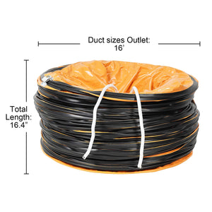 Alorair 16 Pvc Flexible Duct Hose For Cleanshield Hepa 550 Air Scrubber And Pureairo Hepa Pro 770/870/970, Easy Storage (16 In