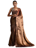 Libas Womens Solid Satin Saree With Blouse Piece