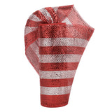 HUIHUANG Silver Red Deco Mesh 10 inch Wide Metallic Red and Silver Stripe Christmas Mesh Ribbon for Tree, Wreaths Making Supplie