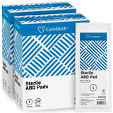 CareStock Abdominal Pads 8x10 in [48-Pack] Sterile ABD Pads, Extra Absorbent, Individually Wrapped, Wound Care First Aid, 24 Cou