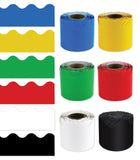 Carson Dellosa 6 Rolls of 216 Ft Scalloped Bulletin Board Borders, Blue, Yellow, Green, Red, Black and White Classroom Borders f