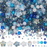 SUNNYCLUE 1 Box 3000+Pcs Starfish Beads Bulk Ocean Themed Beads Blue Sea Turtle Bead Glass Ocean Beads Summer Hawaii Beach Beads
