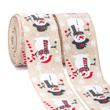 Snowman Burlap Wired Edge Ribbon,2 Inch x 20 Yard,Christmas Natural,Solid for Big Bow,Wreath,Tree, Outdoor Decoration (Natural, 