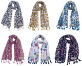 Fusfus WomenS Printed Chiffon Scarves And Stoles, Free Size(Multicolour, Fs2419) Pack Of 6 (Multicolor2)