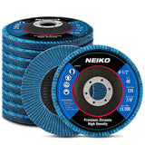 NEIKO 11257A High Density Jumbo Premium Zirconia Flap Disc | 4.5 x 7/8Inch, 40 Grit, Bevel Type #2910 Pack