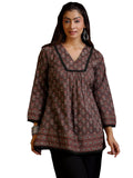 Libas Women'S Cotton Floral A-Line Kurti (290630R Grey