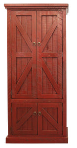 American Heartland Rustic Double Door Pantry, Rustic Red