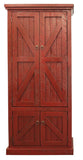 American Heartland Rustic Double Door Pantry, Rustic Red