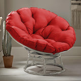 Gardenbee Papasan Chair with Cushion and 360 Swivel Base, Papasan Lounge Chair with Cushion and Sturdy Frame, Large Saucer Chair