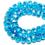 DIQIO 10mm Sparkle Rondelle Crystal Beads for Jewelry Making - Spacer Faceted Beads for Bracelets(57-60pcs, Lake Blue)