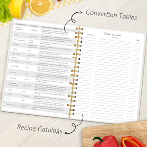 LuBudingJoy Blank Recipe Book to Write in Your Own Recipes. Sprial Hardcover Blank Cookbook, Recipe Journal Hold 150 Recipes(Pea