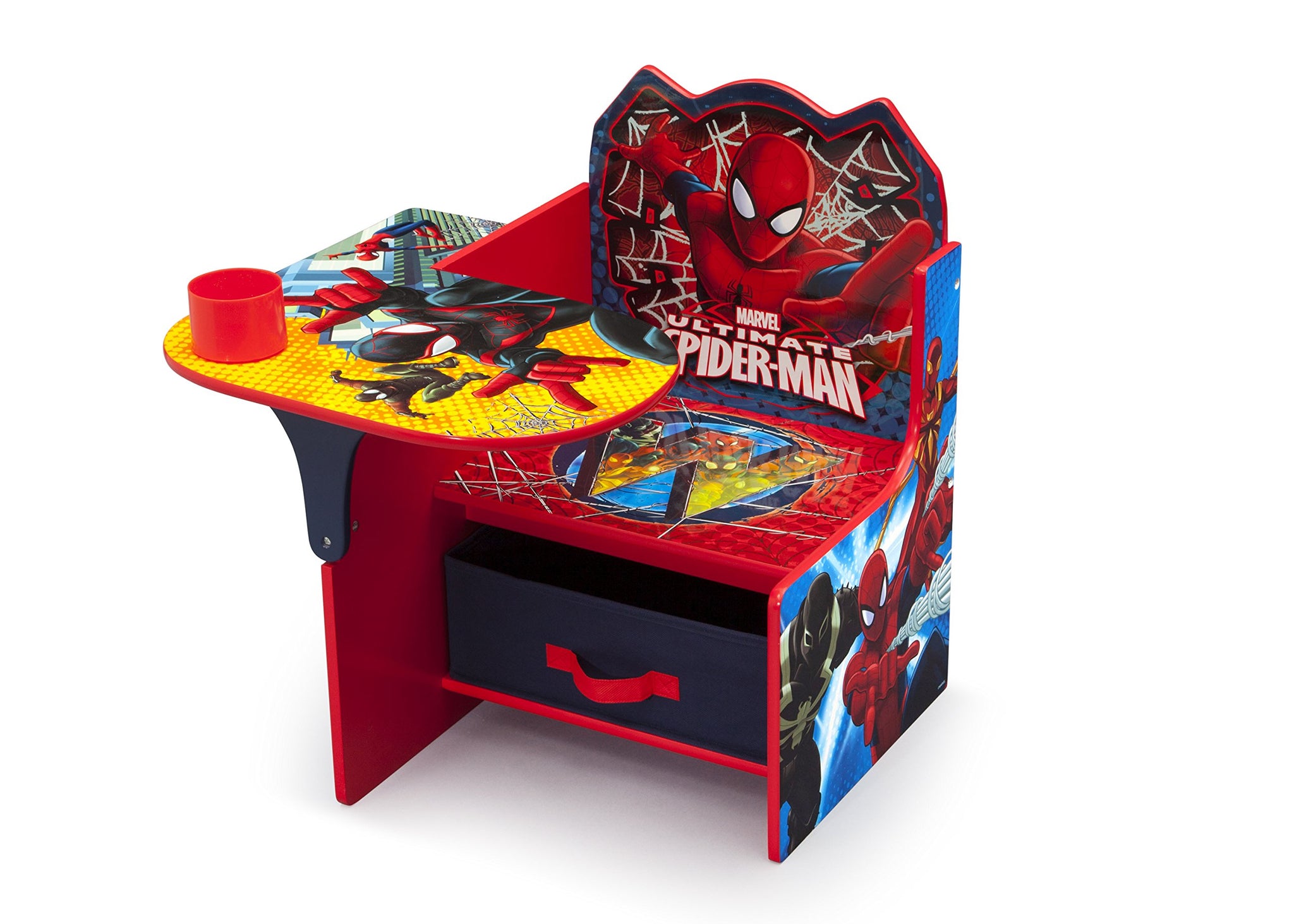Delta children chair Desk With Storage Bin - greenguard gold certified, Spider-Man, Arm Rest, cushion Availability, Engineered W