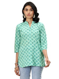 Libas Women'S Cotton Blend Solid Straight Kurtis (29671_Sea Green_L)