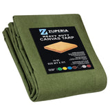 Zuperia Heavy Duty Canvas Tarp (5' x 7' ft - Pack of 1) with Rustproof Grommets, UV Resistant & Tear Resistant Multipurpose Tarp