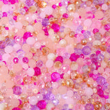 Songxi 1000pcs 4mm/6mm/8mm Pink Glass Beads for Jewelry Making, Valentines Crystal Beads for Bracelets Jewelry Making, Valentine