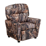 Flash Furniture Chandler Vinyl Kids Recliner with Cup Holder and Safety Recline, Contemporary Reclining Chair for Kids, Supports