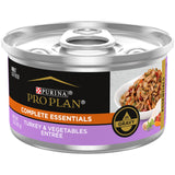 Purina Pro Plan Gravy, High Protein Wet Cat Food, COMPLETE ESSENTIALS Turkey & Vegetable Entree - (Pack of 24) 3 oz. Pull-Top Ca