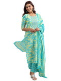 Libas Women Cotton Kurta Set (400348, Blue, Small)