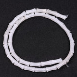 GEM-Inside 30Pcs 5x12mm Natural White Jade Stone Plant Bamboo Knot Bone Beads for Jewelry Making Power Energy Chakra Stone Beads