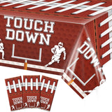 Frienda 3 Pcs Football Party Tablecloths Plastic Brown Football Field Tablecloths Rectangle Football Bowls Table Cover Football 