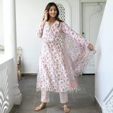 Gosriki Women'S Cotton Blend Straight Printed Kurta With Pant & Dupatta (Mogri White-Gs_Xxl_White_Xx-Large),White,2,B0CQCGQ91B