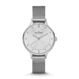 Skagen Womens Anita Lille Three-Hand Silver Stainless Steel Mesh Band Watch (Model: SKW2149)